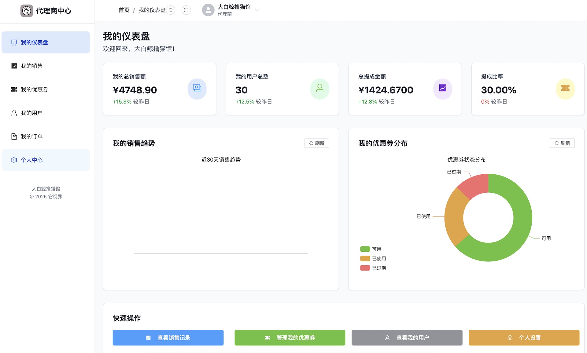我的仪表盘页面